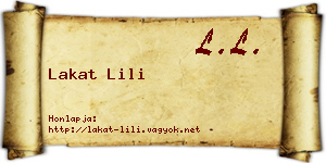Lakat Lili névjegykártya